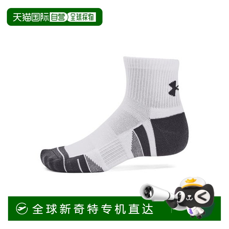 日本直邮UNDER ARMOUR-UA性能技术3PK QTR 袜子安德玛