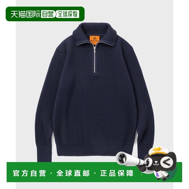 韩国直邮ANDERSEN-ANDERSEN 男士开衫羊毛毛衣HalfZip-Blue Navy