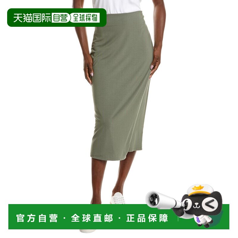 自营Vince垂褶中长裙-蓝色 美国奥莱直发半身裙包臀裙