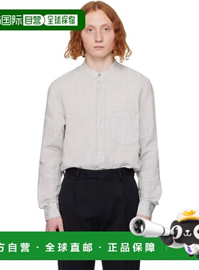 1h可退 香港直邮潮奢 zegna 杰尼亚 男士 灰色纽扣衬衫 UDX38A7SR