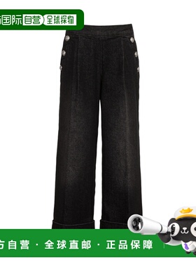 香港直邮BALMAIN 男童长裤 BV6C40Z2424921 AW2024 黑色 松紧腰休