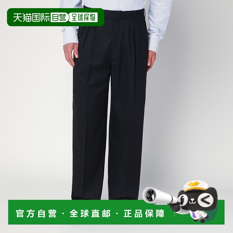 1h可退 香港直邮潮奢 Kenzo 高田贤三 男士 黑色羊毛裤子 FF65PA2