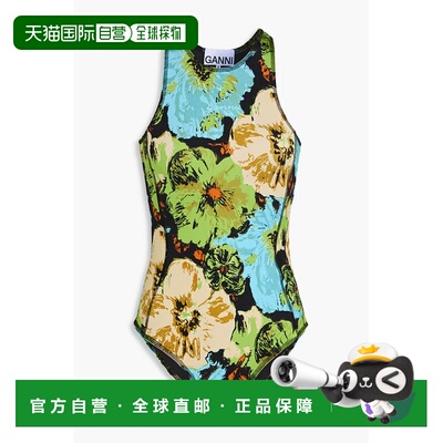 1h可退 香港直邮潮奢 GANNI 甘尼 女士 印花缎面针织连体衣 T4134