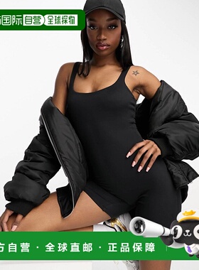 1h可退 香港直邮ASOS 女士 unitard 设计吊带柔软触感连体衣(黑色