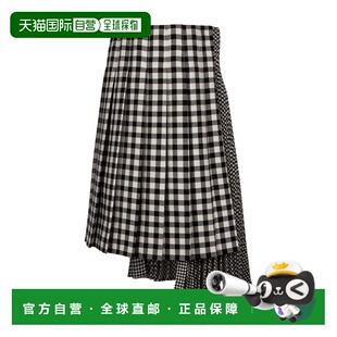 香港直邮Dior 251J70M1269迪奥a字裙 格纹半身裙