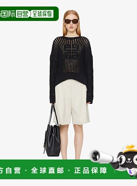 香港直邮GIVENCHY 女士针织衫 BW90RF4ZN0001 AW2024 黑色 4G羊毛