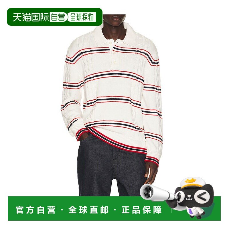 香港直邮Tommy Hilfiger 汤米 希尔费格 男士 条纹麻花扭纹针织Po