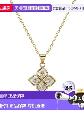 自营 adornia14k 镀金文艺复兴花朵水晶白贝母项链 - 白色 美国奥