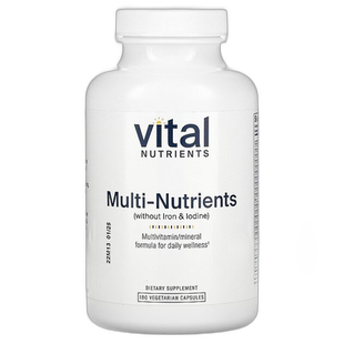 香港直邮Vital Nutrients多种营养素（不含铁和碘）180 粒素食