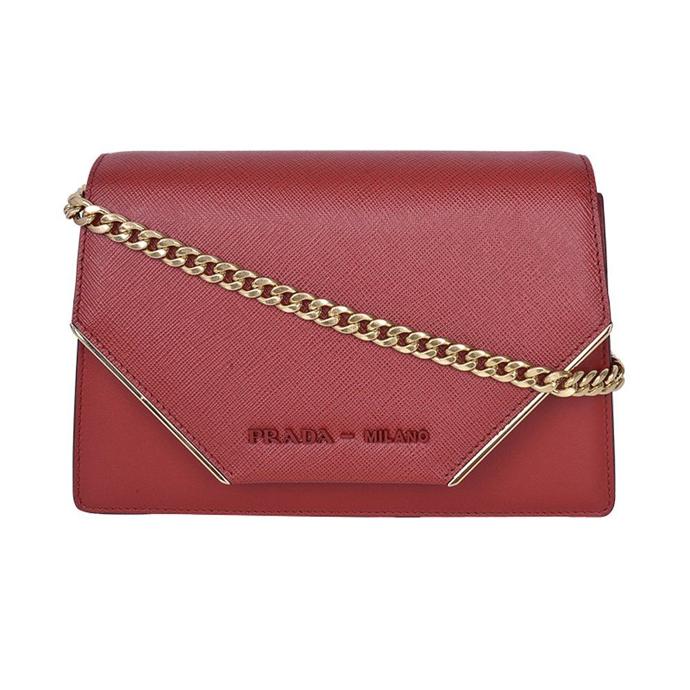 PRADA 普拉达/女士时尚优雅字母搭扣链条包单肩斜挎包1BH1292EEP