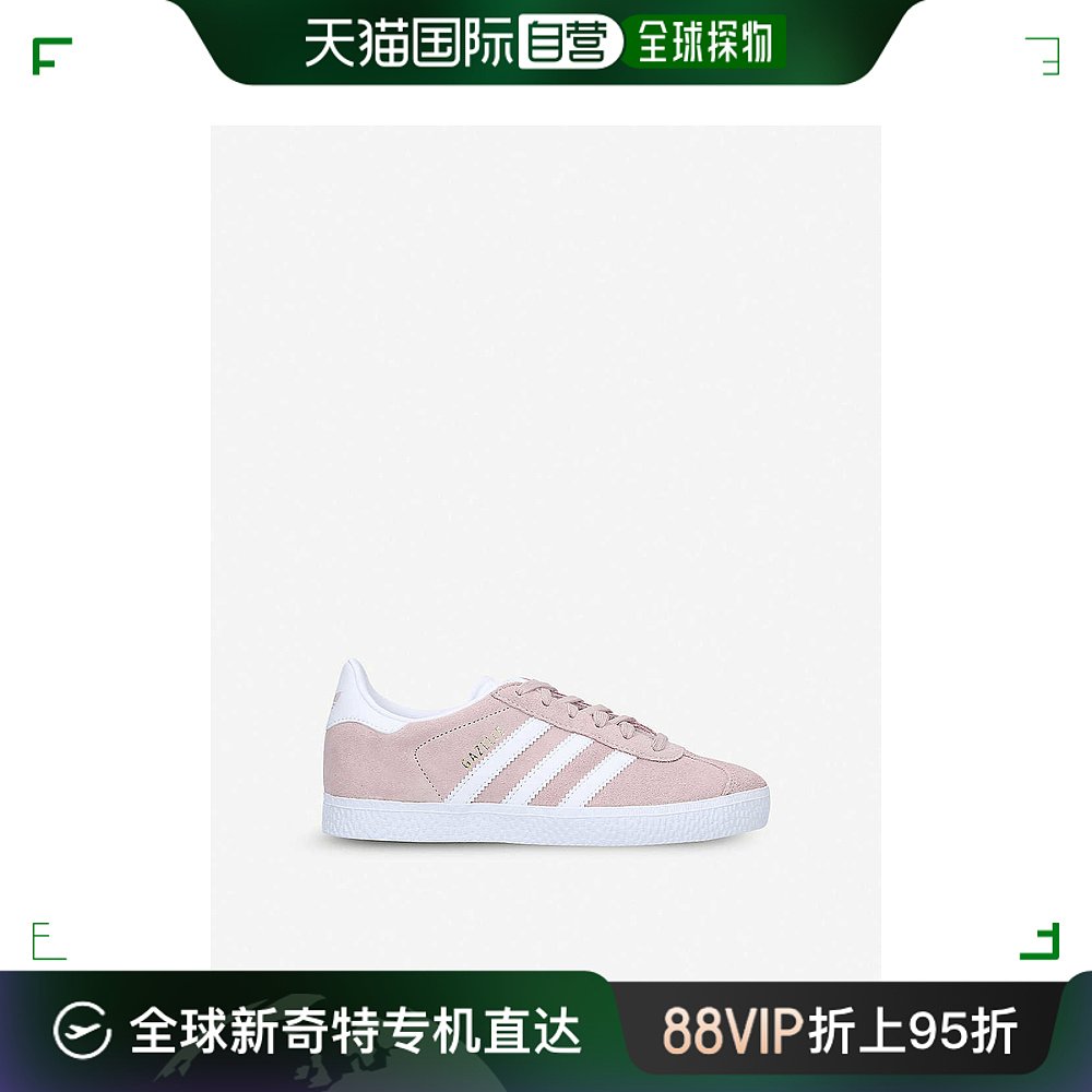 香港直邮潮奢 adidas 女童Gazelle 绒面革运动鞋 6-9 岁童鞋