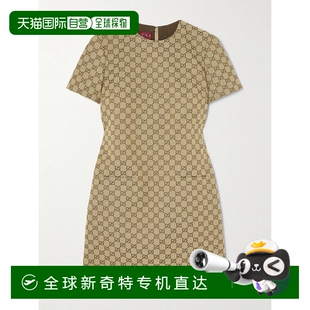 香港直邮潮奢 古驰 1h可退 Gucci 797356Z8BUC 女士 GG印花连衣裙