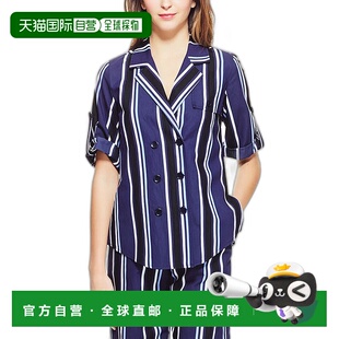 Lela Rose 条纹露营衬衫 美国奥莱直 自营 海军蓝多色 Pearl