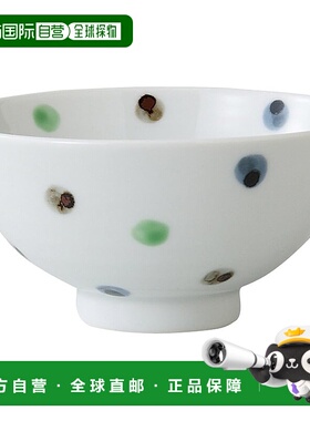 【日本直邮】西海陶器 饭碗 彩色圆点 绿色 46930瓷器