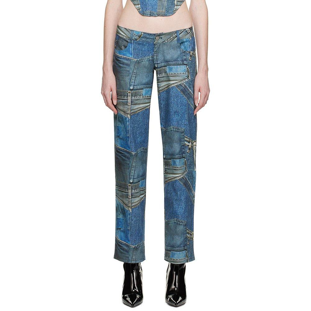 潮奢 Miaou 女士 蓝色 Atlas 长裤 1023SCDEN