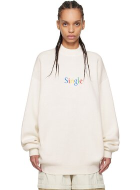 潮奢 Vetements 维特萌 女士 白色 Single 毛衣 UA66KN120W