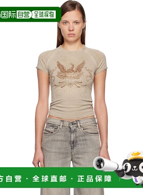 香港直邮Diesel 迪赛 女士 驼色 T-Roweena T 恤 A183930JLBW针织