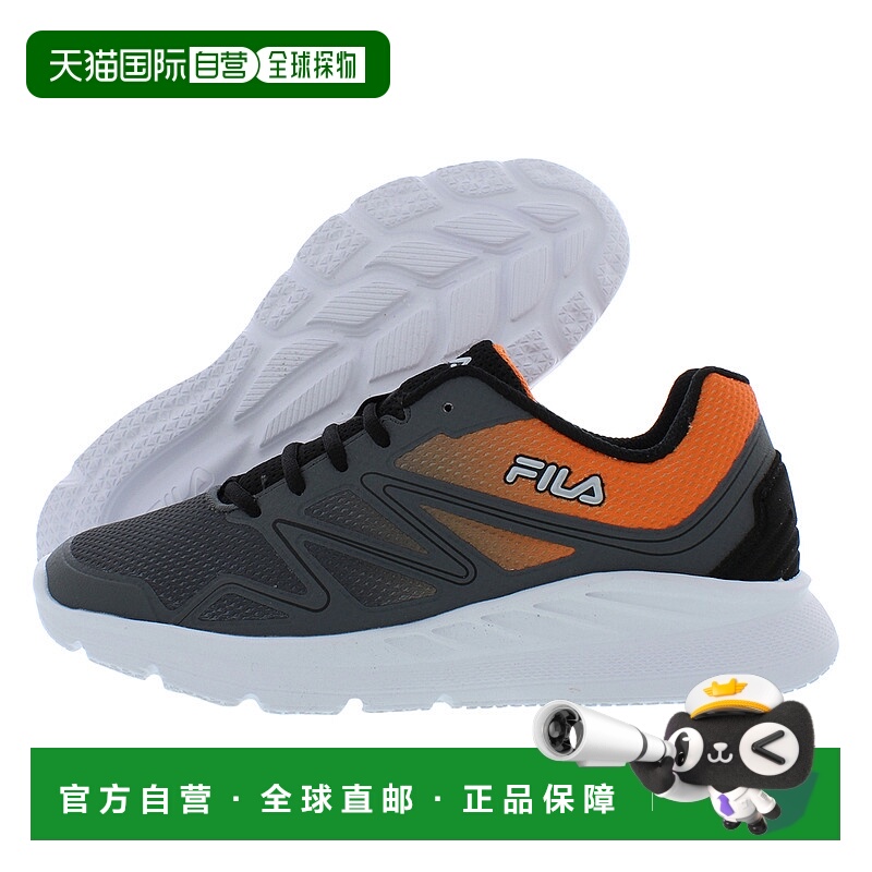 美国直邮Fila斐乐男士运动鞋灰橙色舒适百搭透气时尚日常简约正品