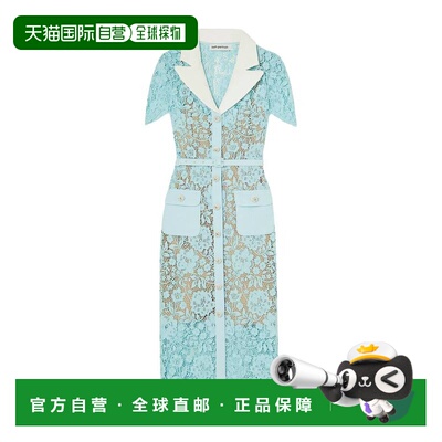 1h可退 香港直邮潮奢 Self-Portrait 女士 中长连衣裙 blue蓝色