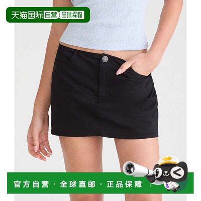 自营Aeropostale Low-Rise Twill Mini Skirt - black 7 美国奥莱