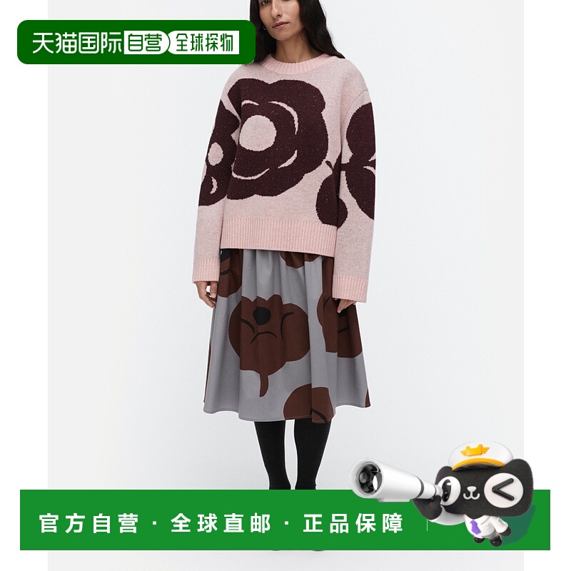 1h可退 日本直邮marimekko 女装 全羊毛 圆领针织衫 芬兰印花设计