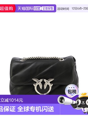 1h可退 香港直邮Pinko 品高 女士 黑色皮革斜挎包 100039A0F2Z99O