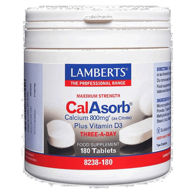 欧洲直邮英国药房Lamberts吸收补充钙质骨骼800mg钙片180片维生素