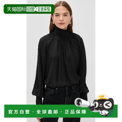 1h可退 香港直邮ANINE BING 女士 Anne 黑色上衣 black黑色 舒适