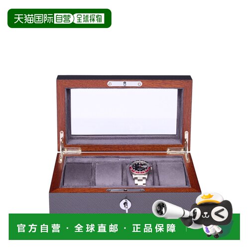 香港直邮Rapport英国手表盒Optic八表位黑色手表盒玻璃可视内部收