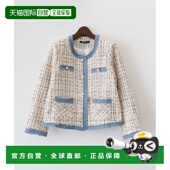 1h可退 026060192 饰 日本直邮SpRay女装 无领粗花呢外套配牛仔布装