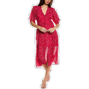 自营Equipment Samia 真丝中长连衣裙 - 红色 美国奥莱直发