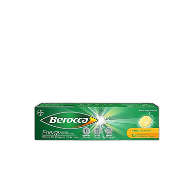 欧洲直邮Berocca维生素泡腾片芒果味提高免疫力补充营养15粒叶酸