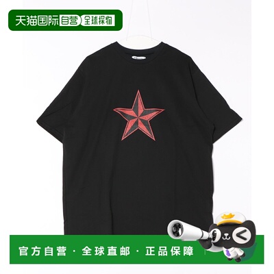 1h可退 日本直邮Figments 男女同款哥特星星印花大版T恤 FG25SS12