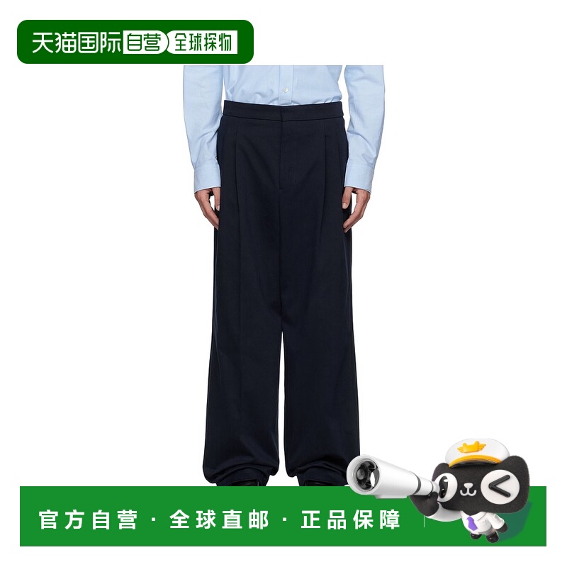 1h可退 香港直邮Ami Paris 男士 海军蓝 Large Fit 长裤 HTR429CO