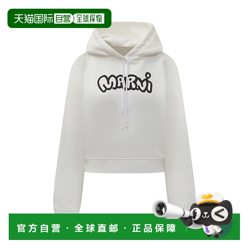 香港直邮Marni 玛尼 女士 標誌印花抽繩連帽衫 FLJE0211P0USCY61