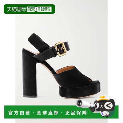 1h可退 香港直邮Chloe 蔻依 女士 Paddington 皮革边天鹅绒防水台