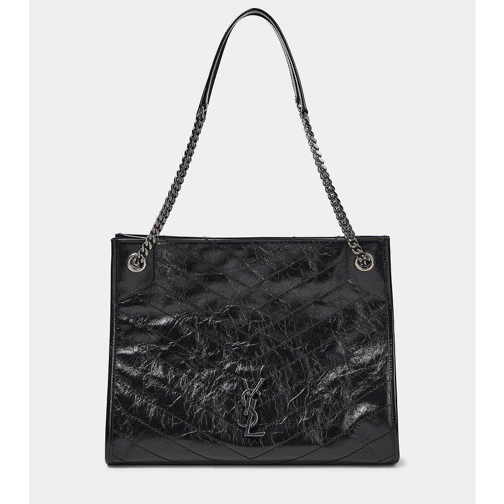 Saint Laurent 圣罗兰 女士 Niki 褶皱皮革购物袋 001124