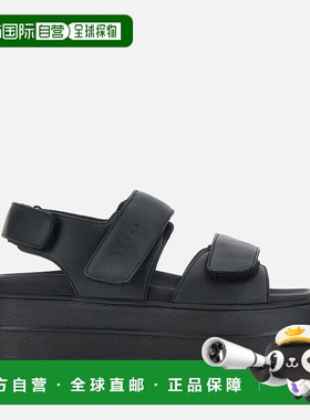 自营欧洲直邮Hogan Skyscraper黑色凉鞋厚底