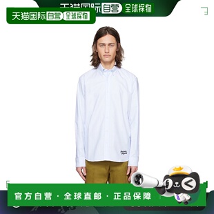 1h可退 香港直邮MAISON KITSUNE 男士 蓝色 Handwriting 衬衫 MM0