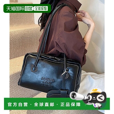 日本直邮florge 皮革触感压花 logo 波士顿包/单肩包 附带眼镜盒