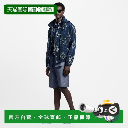 自营1h可退 欧洲直邮LV路易威登 Oasis系列男士蓝色小牛皮老花图