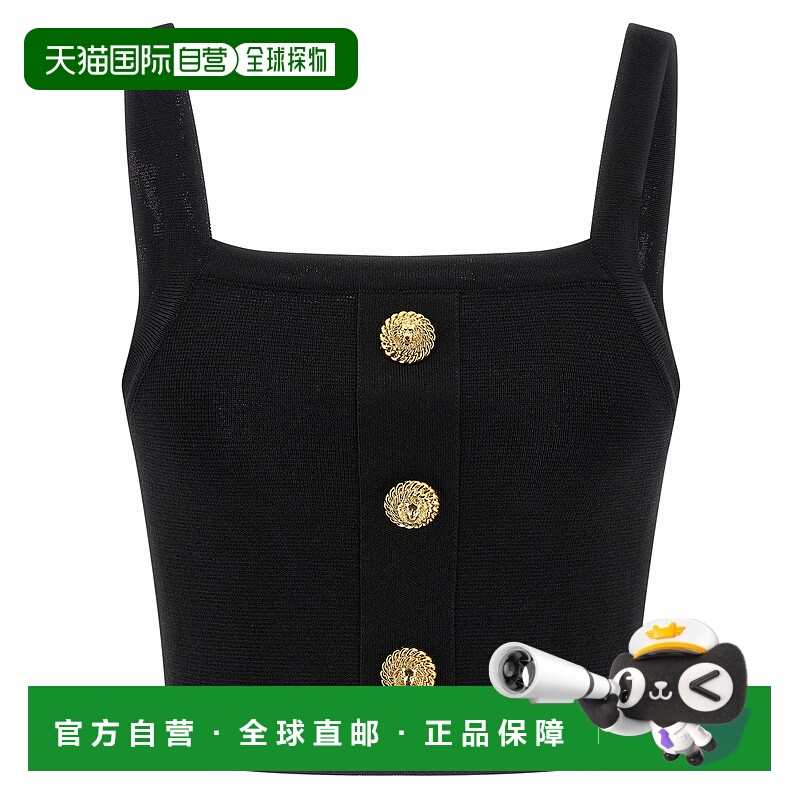香港直邮BALMAIN 女士背心吊带 GF1AA415KJ430PA SS2026 黑色