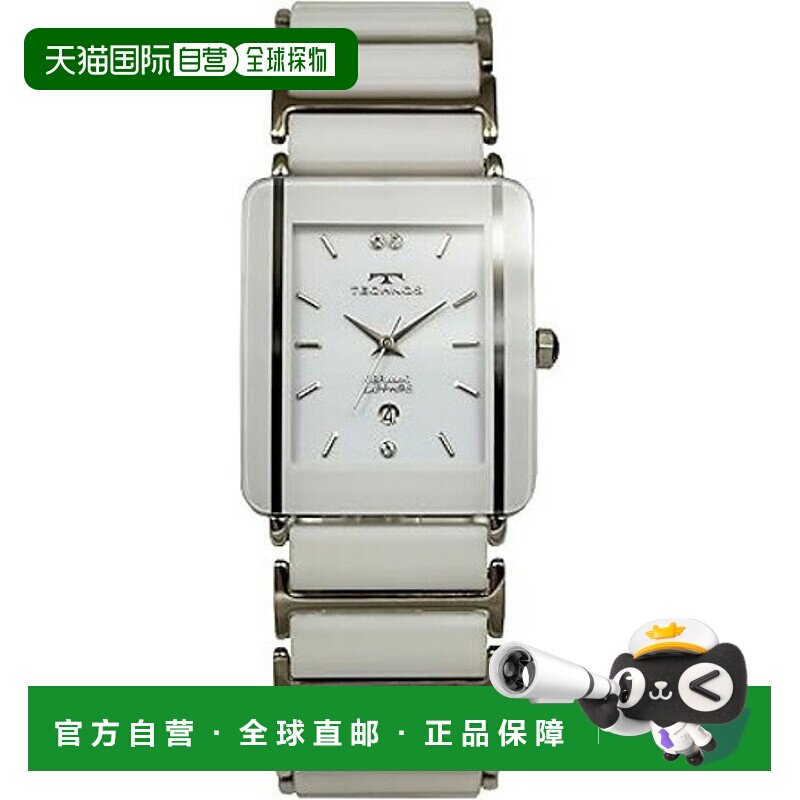 日本直邮TECHNOS TSM903TW 3 ATM 防水陶瓷不锈钢男士石英手表