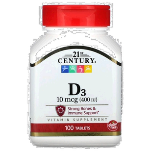 香港直发21st Century含维生素D3有助强健骨骼100片