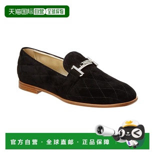 sTOD 美国奥莱直发女鞋 双T 黑色 Matelasse绒面莫卡辛 自营tod