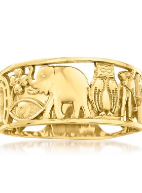 【美国奥莱】直发 Ross-Simons 14kt 黄金 Good Luck 戒指 - 黄色