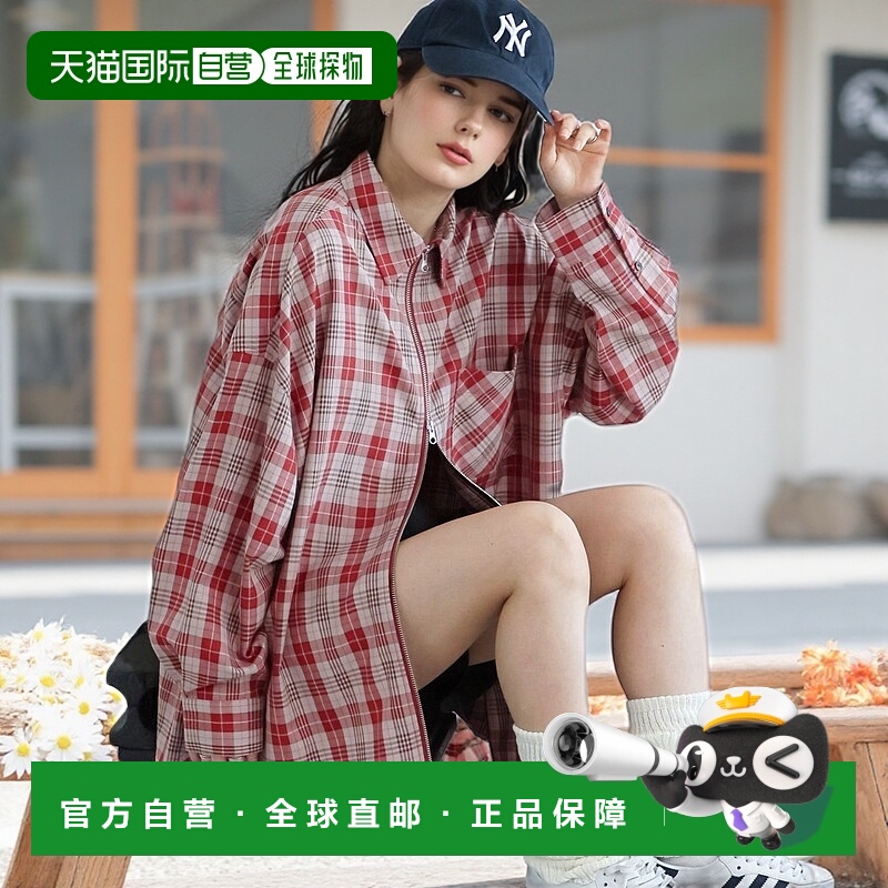 1h可退 日本直邮RAGEBLUE 女士双拉链大格纹衬衫 286842潮流时尚