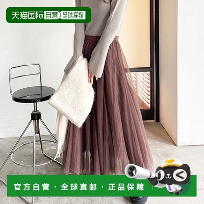 日本直邮GeeRA flare tulle long skirt [R04609EW05101] 长裙