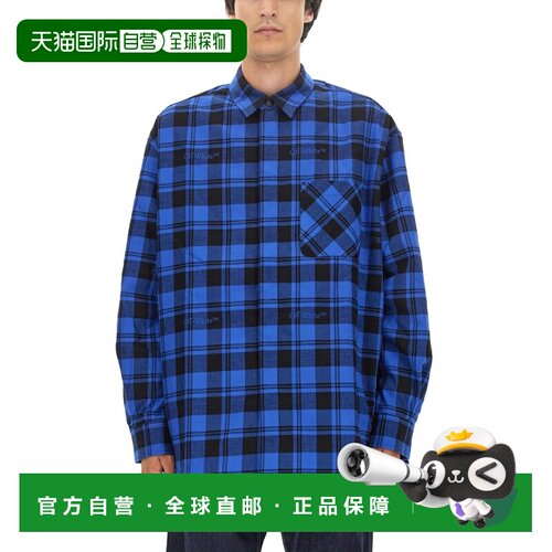 1h可退 香港直邮OFF-WHITE 男士衬衫 OMES003 AW2023 蓝色