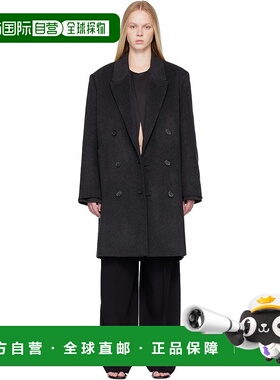 1h可退 香港直邮潮奢 toteme 女士 灰色 Double-Breasted Cashmer